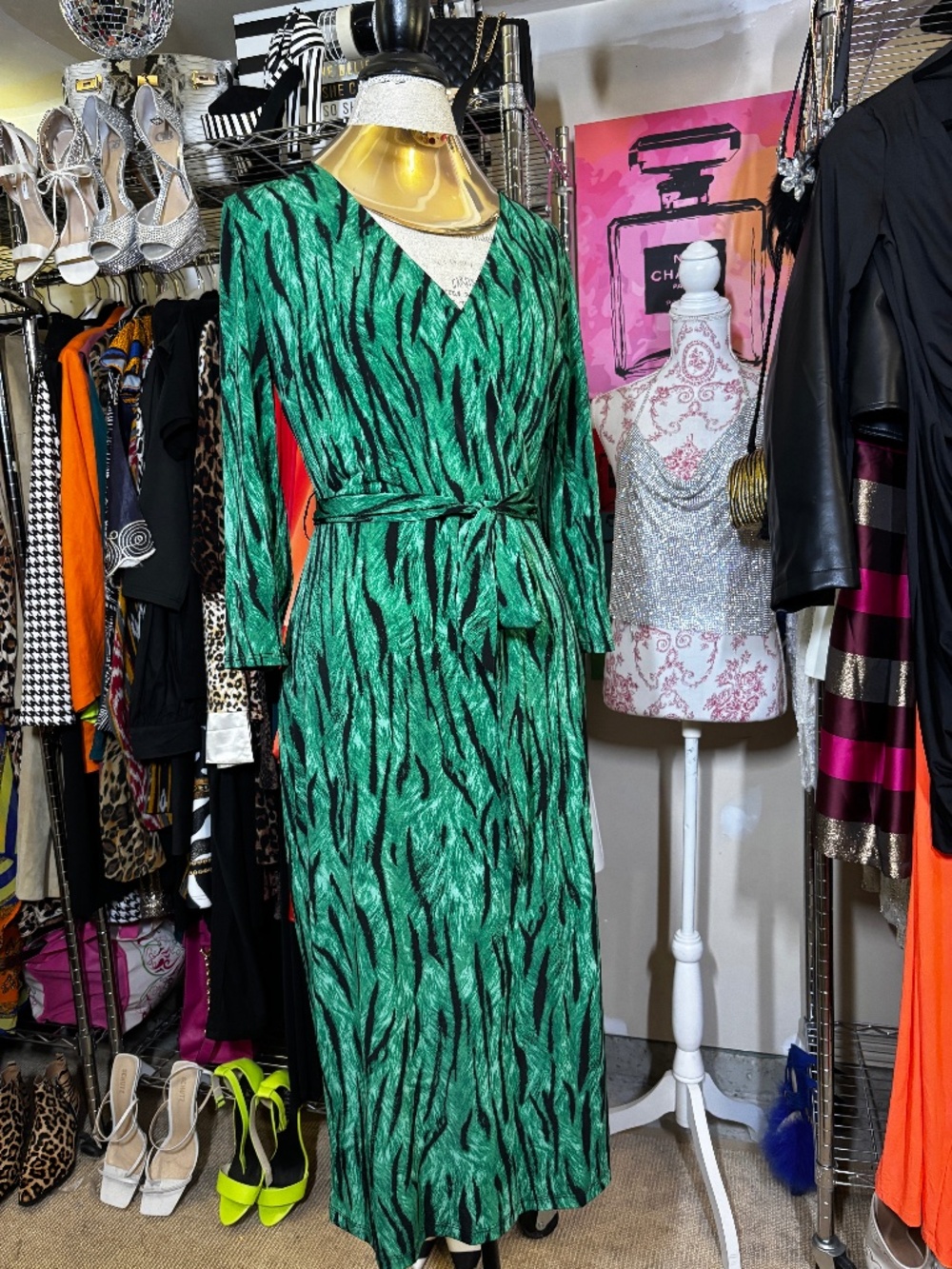 INC Concepts Green x Blqck Dress